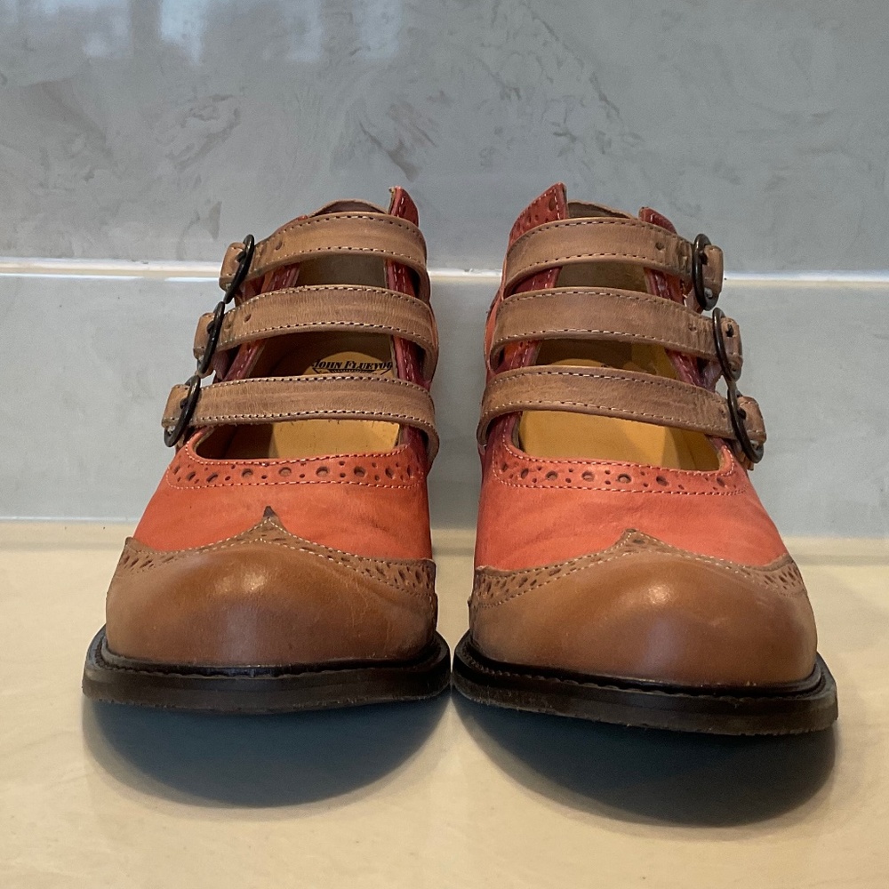 John Fluevog East End Kitchener, salmon and tan